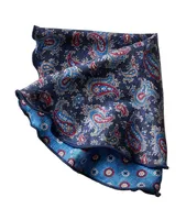 Reversible Medallion Paisley Print Silk Pocket Square