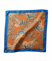 Paisley Print Silk Pocket Square