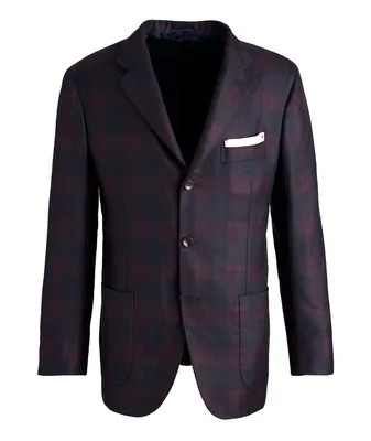 Plaid Cashmere, Wool & Silk Blend Sport Jacket