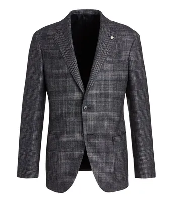 Glen Check Wool, Silk & Cashmere Sport Jacket