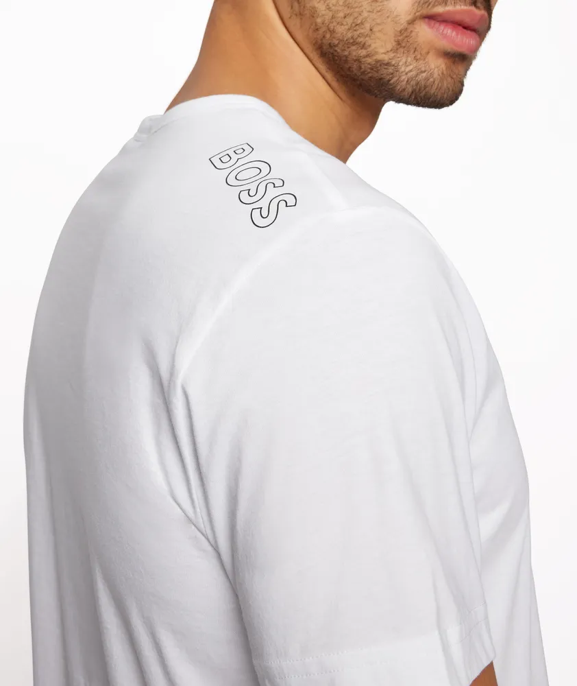 Logo Embroidered Organic Cotton V-Neck T-Shirt