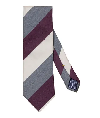 Striped Silk-Cotton Tie