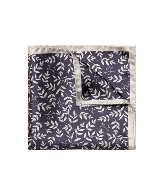 Floral Print Silk Pocket Square