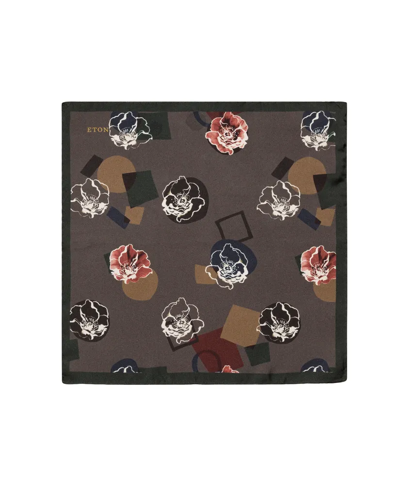 Floral Print Silk Pocket Square