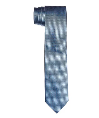 Light Blue Geometrical Print Silk Tie 