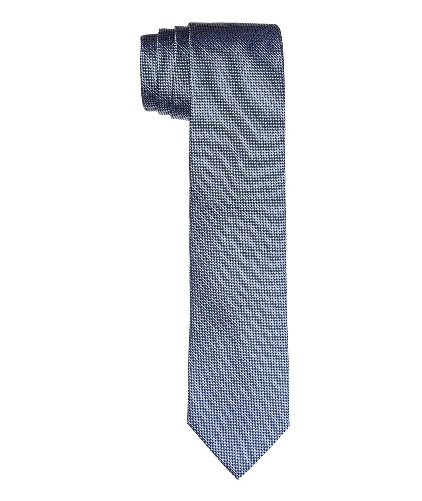 Blue Microprint Silk Tie