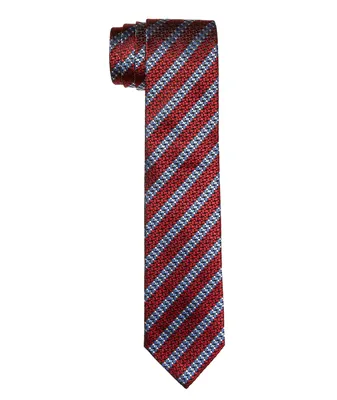 Red Striped Silk Tie 