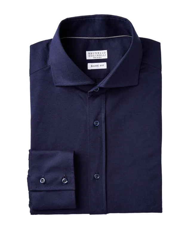 BRUNELLO CUCINELLI Cutaway-Collar Cotton-Chambray Western Shirt for Men