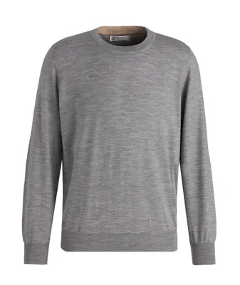 Elbow Patch Wool-Cashmere Crewneck Sweater