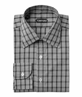 Slim-Fit Check Pattern Sport Shirt