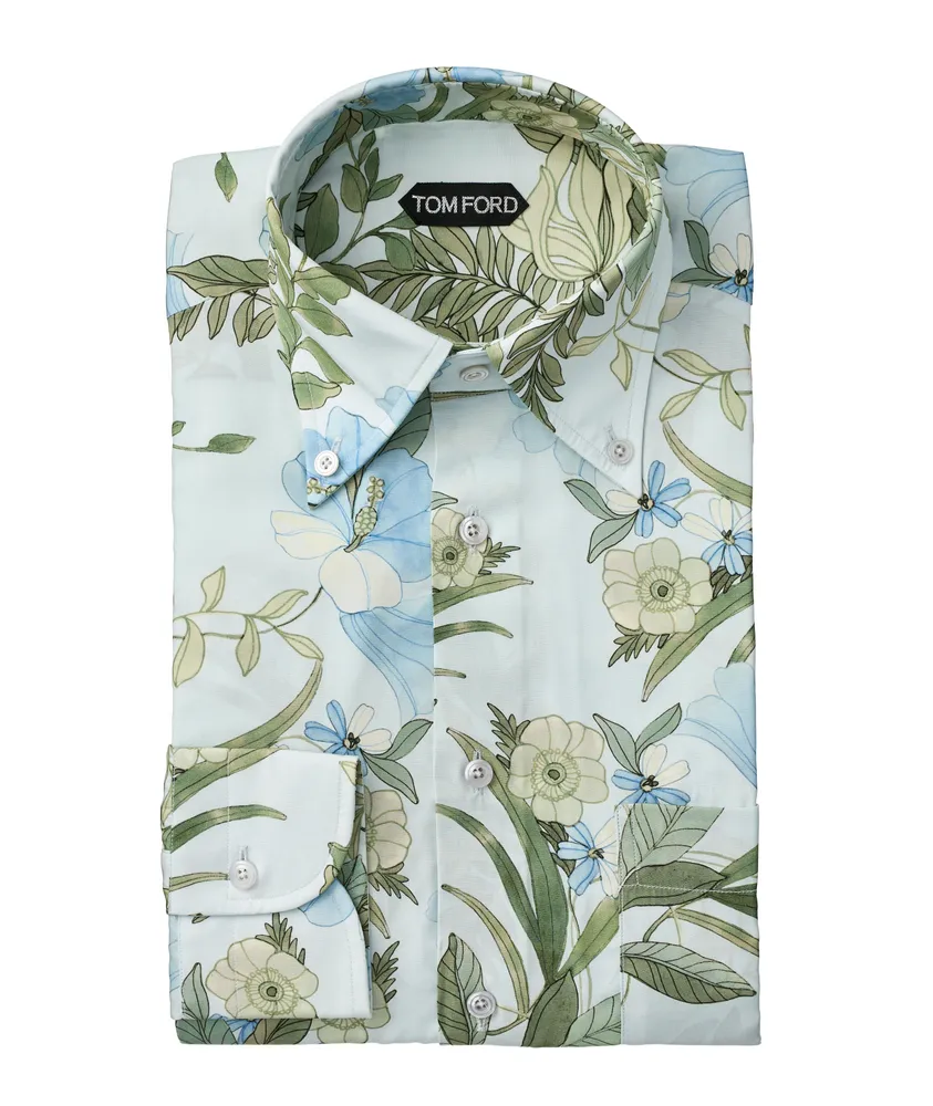 TOM FORD + Lyocell-Cupro Floral Print Sport Shirt | Yorkdale Mall