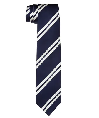 Regimental Stripe Patterned Silk Tie