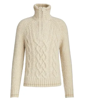 Snow Wander Half-Zip Cashmere Sweater