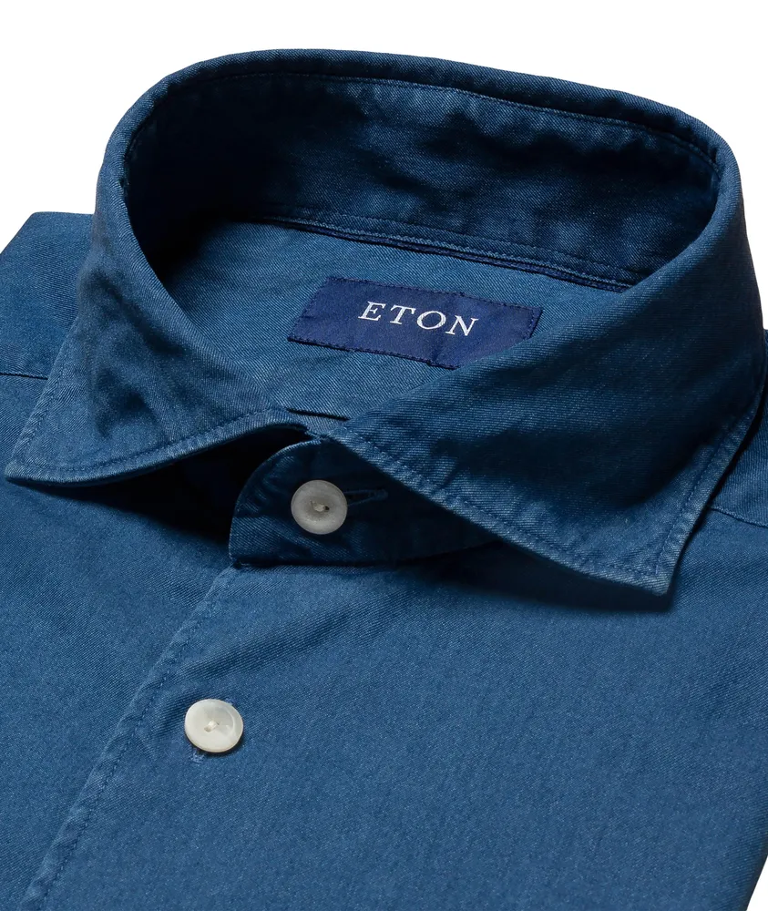 Slim-Fit Denim Cotton Shirt