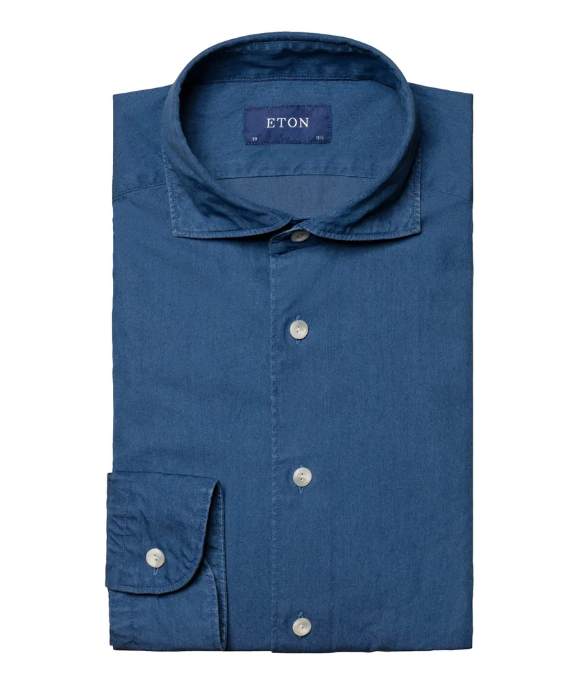 Slim-Fit Denim Cotton Shirt