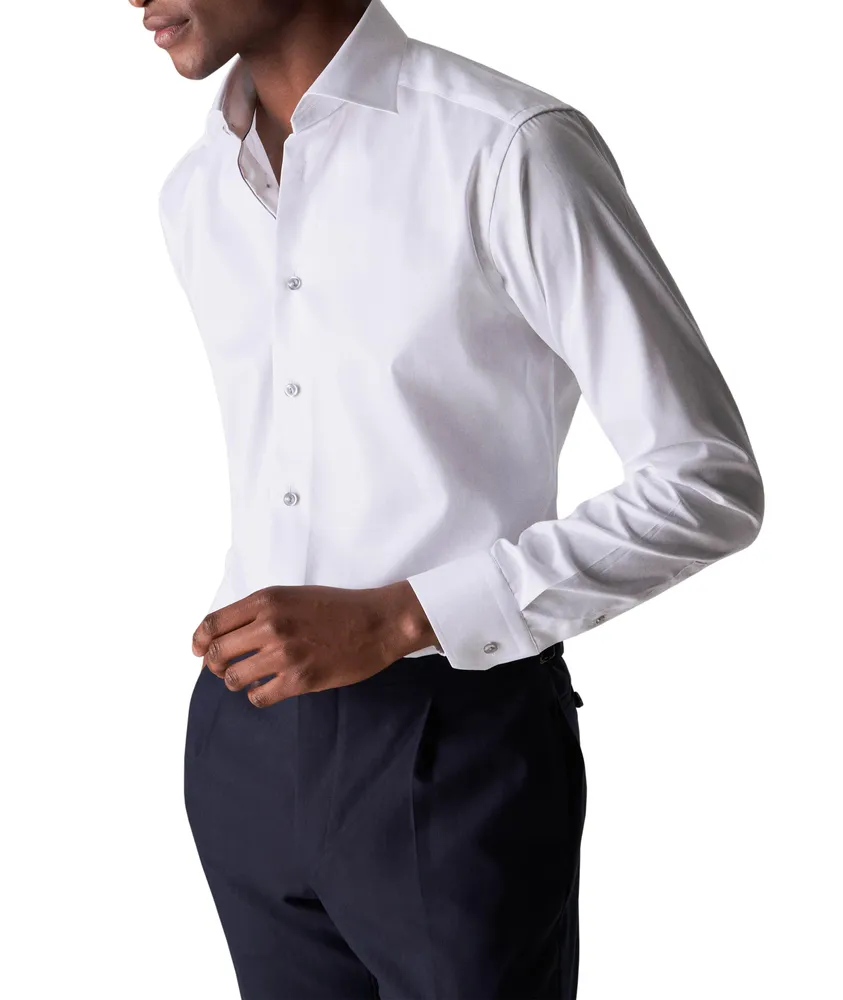 Slim-Fit Cotton Twill Dress Shirt