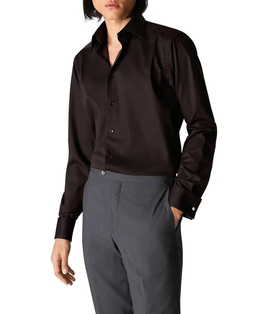 Slim-Fit Fine Twill-Stretch Formal Shirt