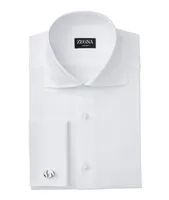 Solid Cotton Tuxedo Shirt