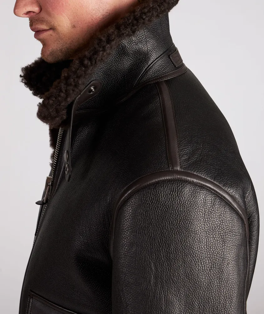 Lambskin Shearling Bomber Jacket