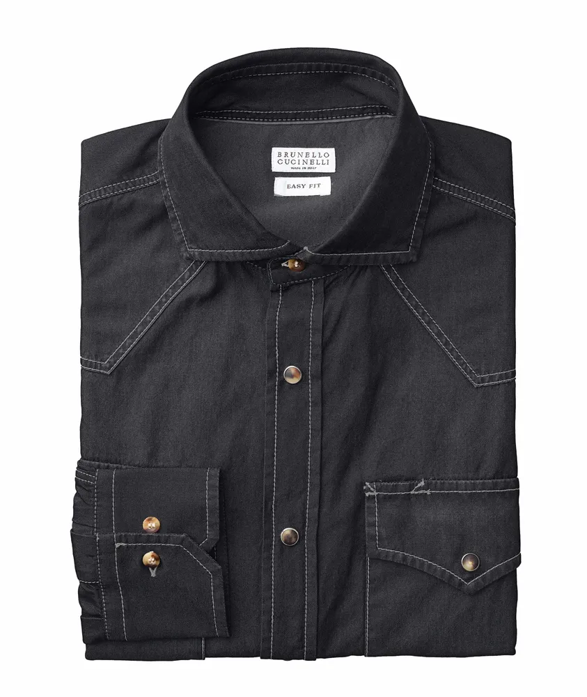 Denim Cotton Western Overshirt