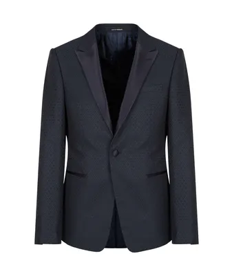 Jacquard Wool Blend Tuxedo Jacket