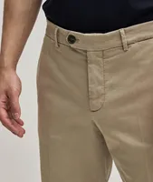 Flat Front Stretch-Cotton Chino Pants