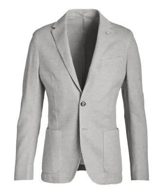 Textured Linen Cotton Jersey Sport Jacket