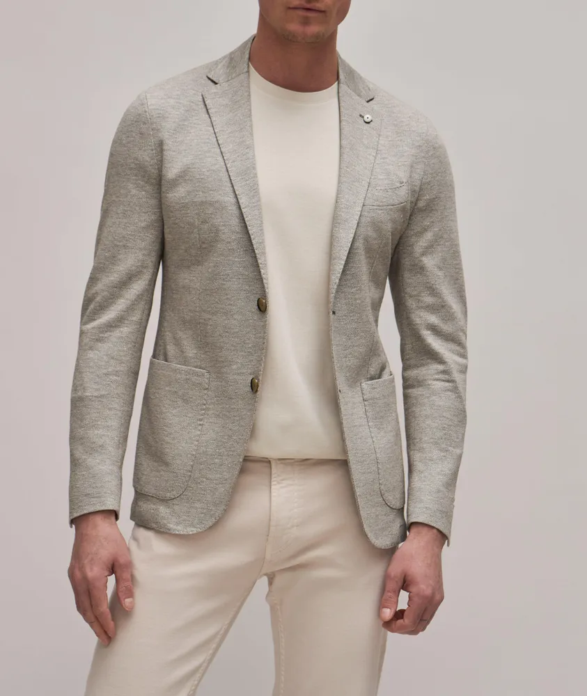 Linen Cotton Melange Jersey Sports Jacket