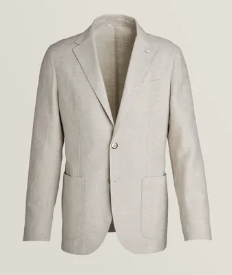 Herringbone Linen-Cotton Sport Jacket
