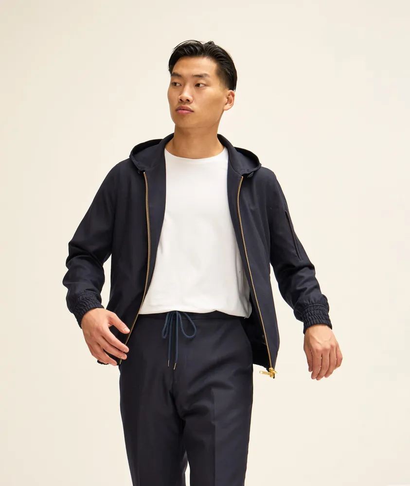 Solid Wool-Blend The Sartorial Track Jacket