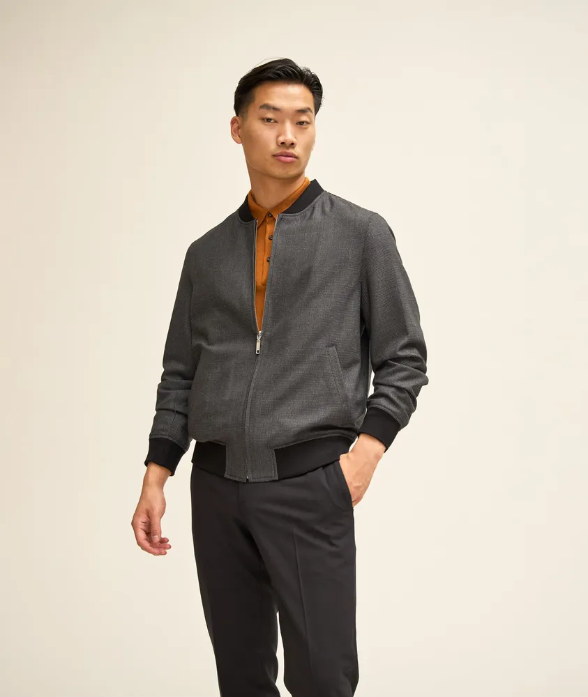 Mini Houndstooth Wool The Sartorial Track Jacket