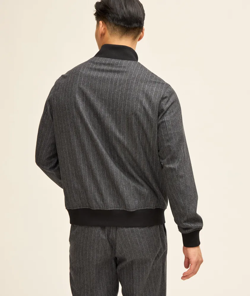 Melange Striped Wool-Blend The Sartorial Track Jacket