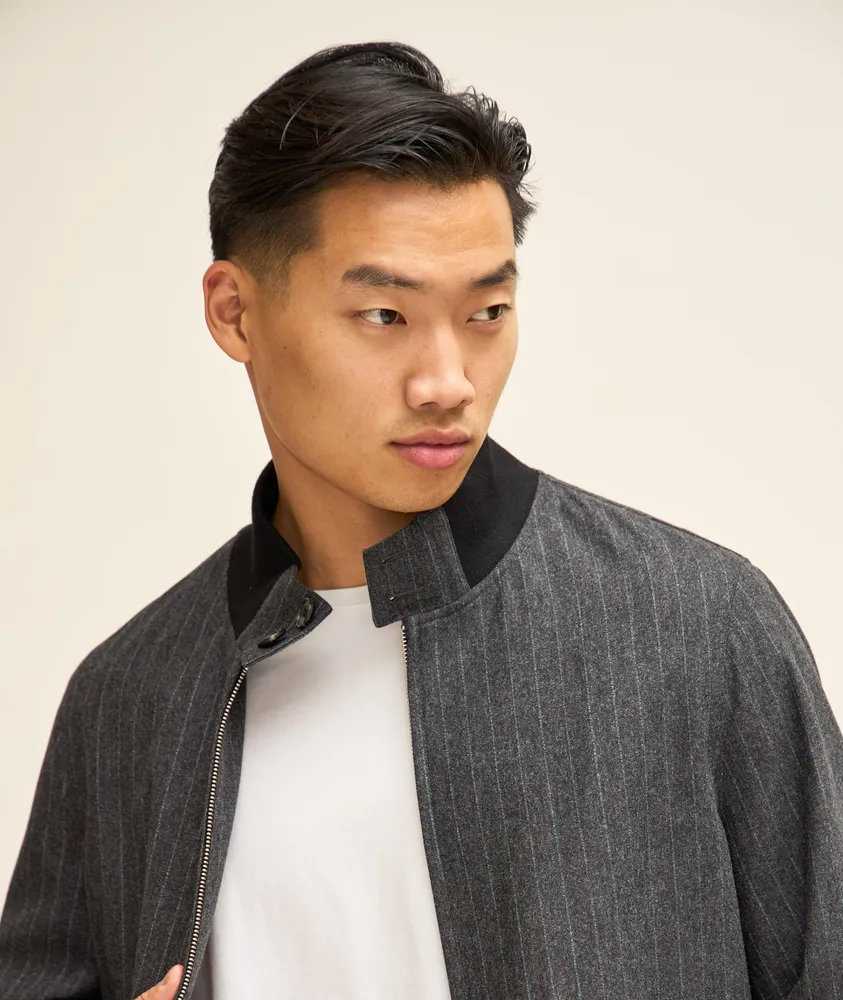 Melange Striped Wool-Blend The Sartorial Track Jacket