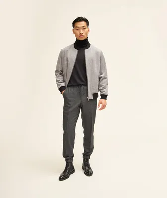 Mini Houndstooth Wool Sartorial Track Pants