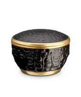 L'Objet Blk Croc Round Box 