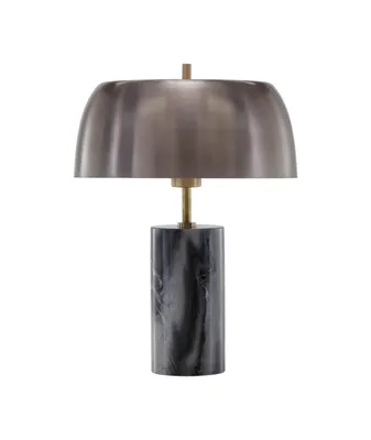 Aludra Table Lamp - Grey Marble - Antique Silver
