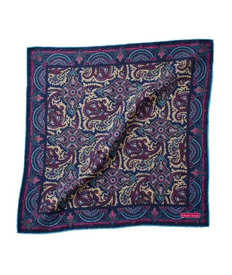 Paisley Patterned Silk Pocket Square