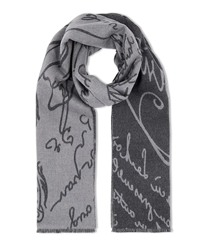 Wool Jacquard Scritto Scarf