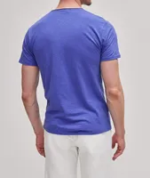 Garment Dyed Pima Cotton Rolled V-Neck T-Shirt
