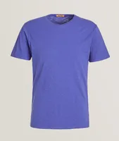 Garment Dyed Pima Cotton Rolled V-Neck T-Shirt