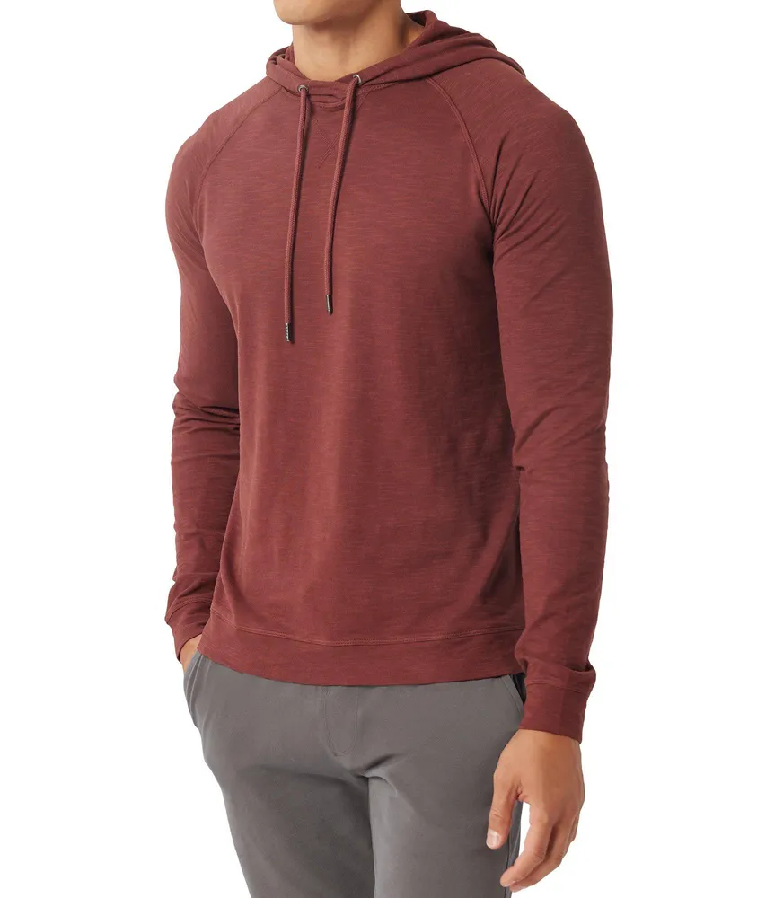 Long-Sleeve Soft Slub Hooded Sweater