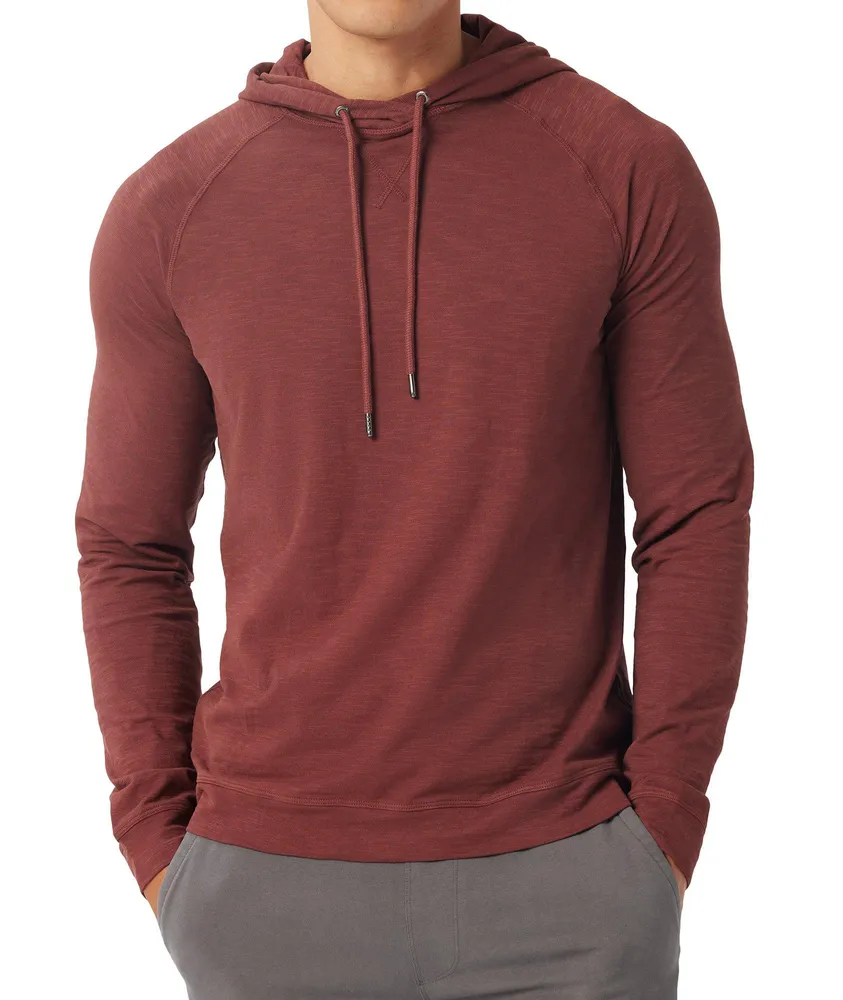 Long-Sleeve Soft Slub Hooded Sweater