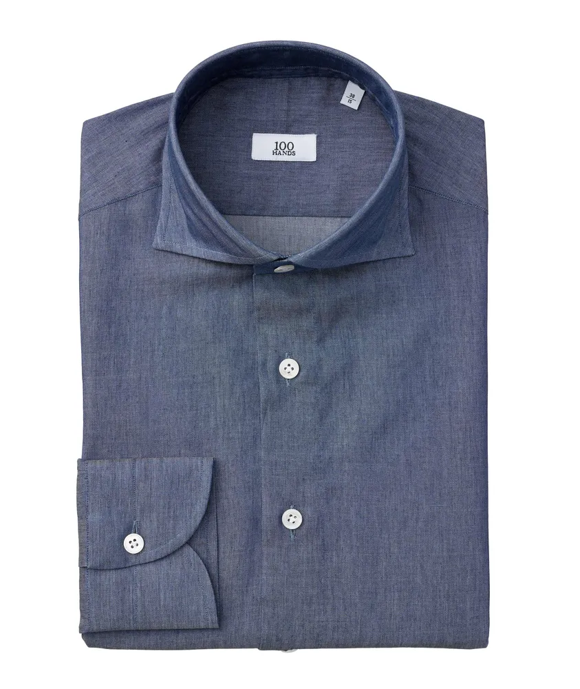 Black Line Solid Chambray Dress Shirt