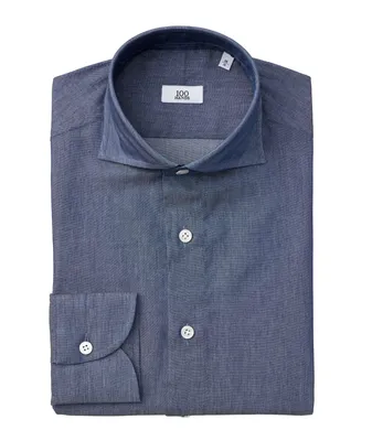 Black Line Solid Chambray Dress Shirt