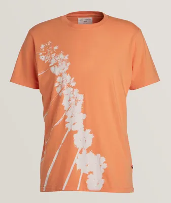 Palm Tree Print Cotton Crewneck T-Shirt