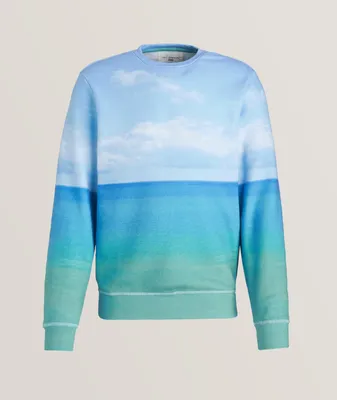 Cloud Print Stretch-Cotton Sweatshirt