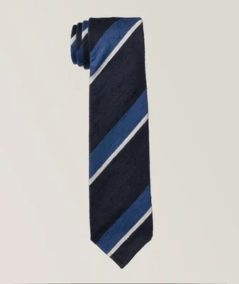 Striped Pattern Shantung Silk Tie