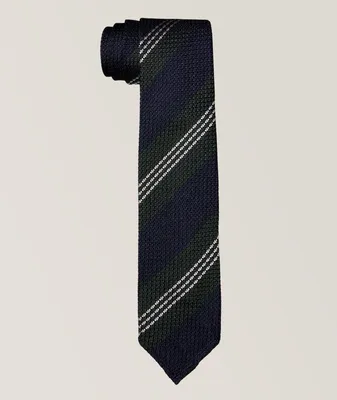 Block Stripe Grenadine Silk Tie