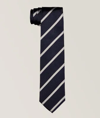 Double Striped Pattern Silk Tie