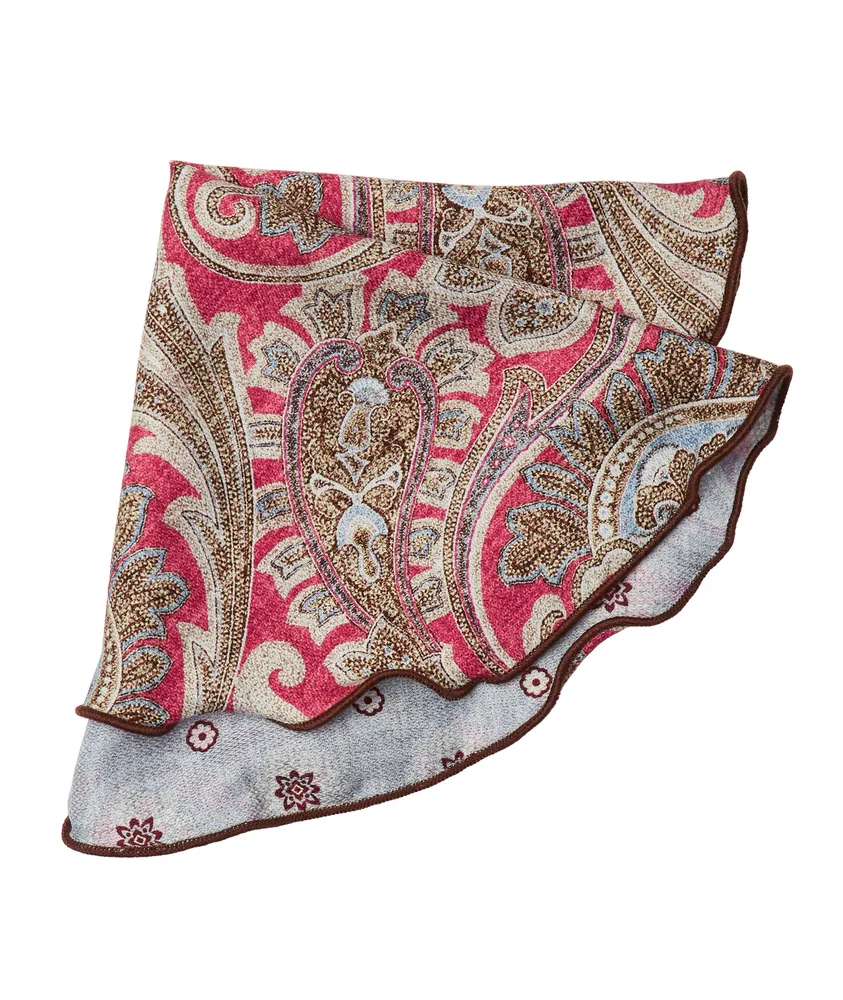 Reversible Paisley & Neat Print Pocket Circle 